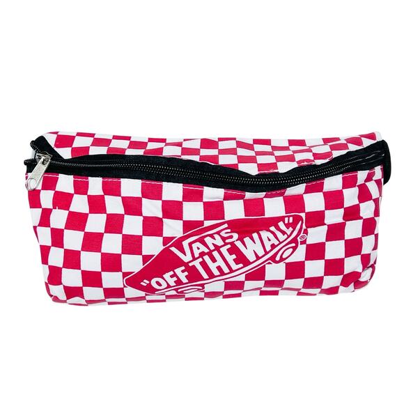 Vans Other - Vans Classic Checkered Fanny Pack Red White Big Logo Belt Bag Crossbody New